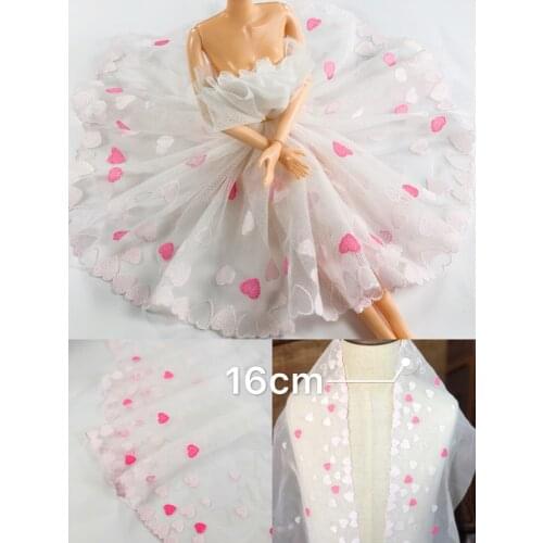 3Meters/Lot Handmade Doll Clothes Skirt Curtains Diy Lace Pink Wide Lace Fabric Mesh Embroidery Lace Trim RS2649