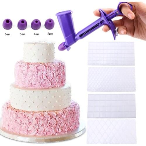 4pcs Transparent Cake Decoration Texture Pad Bump Texture Practical Decoration Gun Creative Cake Decoration Tools Baking Tools