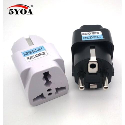 50pcs 100pcs International Travel Universal Adapter Electrical Plug For UK US EU AU to EU European Socket Converter White Black