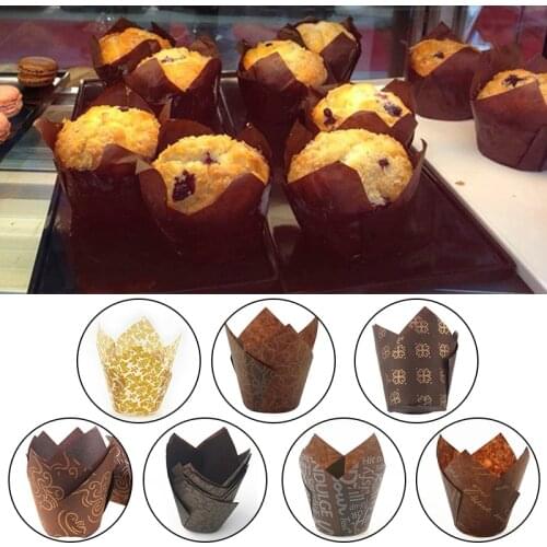 50Pcs/set Cupcake Cake Cups Paper Cupcake Liners Party Tray DIY Cake Tools Quick Release Muffin Cups For Baking