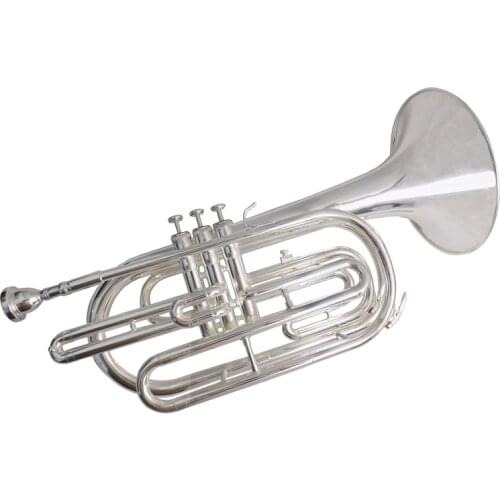 Bb key Silver plated Marching Trombone with Case Mouthpiece Brass Musical instruments