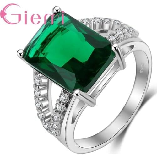 Big Luxury Green Blue Option 925 Sterling Silver Wedding & Party Jewelry Gift for Women Femme Best Gifts Wholesale