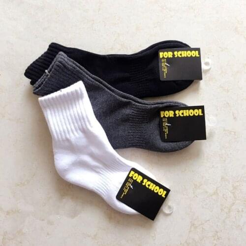 Children Socks Breathable Sports Socks Solid Color Boat Socks Comfortable Deodorant Sweat Cotton Ankle Socks White Gray Black