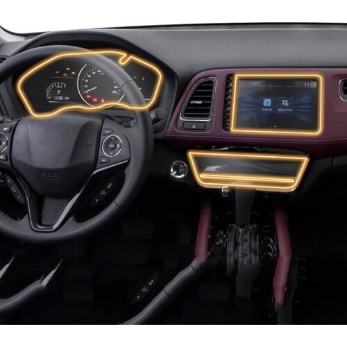 For Honda Vezel HRV 2019 2020 Car Film Interior Air Conditioner Liquid Crystal Dashboard Navigation Screen TPU Protective Film