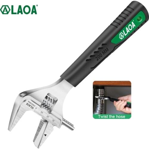 LAOA Monkey Wrench Multifunctional Large Opening Dual-Use Twist Screws Small Mini Adjustable Pipe Spanner Hand Tools