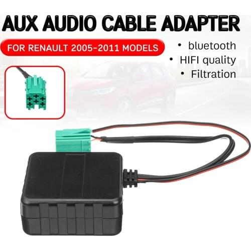 Bluetooth Aux Receiver Cable Adapter Hifi Quality Aux Head Unit Interface for Renault Clio,Kangoo,Megane 2005-2011