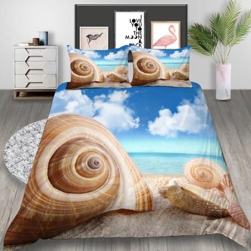 Sea Conch 3D Printed Bedding Set Duvet Covers Pillowcases Comforter Bedding Set Bedclothes Bed Linen