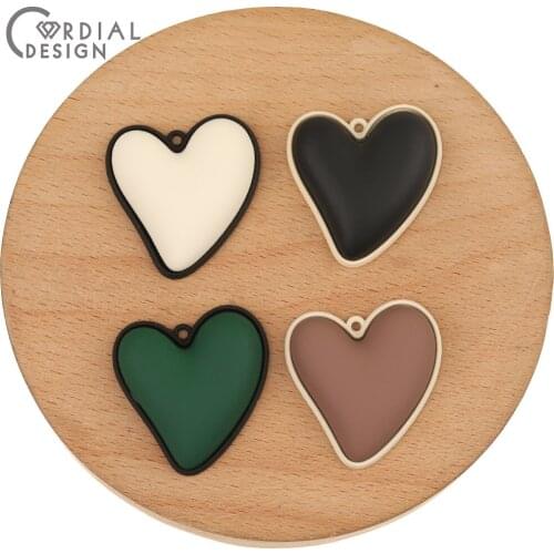 Cordial Design 50Pcs 28*30MM Paint Effect/Jewelry Accessories/Heart Shape/Pendant/Jewelry Findings & Components/Hand Made