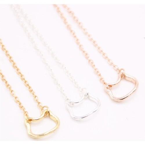 Colorful animal pendant necklace hollow out cat head pendant necklace designed for women