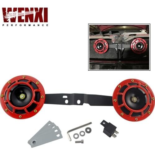 Horns Bracket & 2pcs 12v 115DB Super Loud Compact Electric Air Horn For 2008-2014 Subaru Impreza WRX / STi