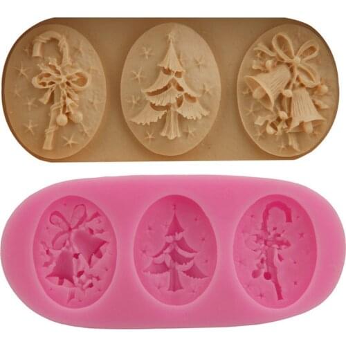 Tiny Christmas Silikon Form Decoration Soap Mold Silicone Bell 3D Mold Making Form Fondant Mould Cake Decorating DIY Handmade