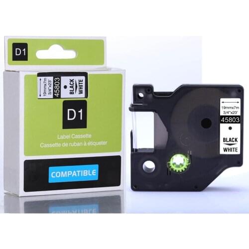 Multicolors label tapes compatible 45803 dymo D1 19mm label printer laminated D1 45800 ribbon cassette for Dymo label maker