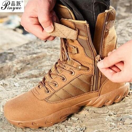 Men Tactical Boots Outdoor Trekking Boots Men Shoes Army Climbing Boots Camping Shoes Men Tourism 36--46