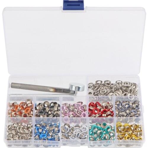 500 Sets Grommet Kit,Grommet Setting Tool Metal Eyelets Set with Install Tool Kit in Storage Box ,Leather Crafts DIY Projects