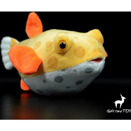 Real Life Trunkfish Plush Toys Stuffed Animal Toy Soft Lifelike Long Horned Cowfish Thorny Back Cowfish Dolls Kids Toys
