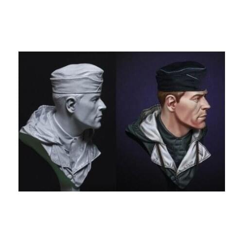 Unpainted Kit 1/10 Panzer Commander bust Resin Figure miniature garage kit