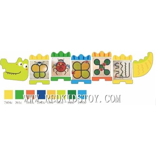 Nontoxic High Standard Educational Toys Wooden Wall Panel Games The Colorful Alligator HZ-3057