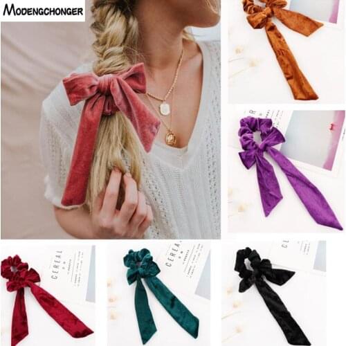 New Fashion Bsrrette Bow Scrunchie The Fashion Velvet Hair Rope For Women Simple And Generous Handmade Daily Hair Accessories