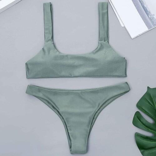 Sexy High Waist Bikini Set Paded Swimwear Women Swimsuit Push Up 2019 Womens Bikini Halter Top Bathing Suit Beachwear Biquini