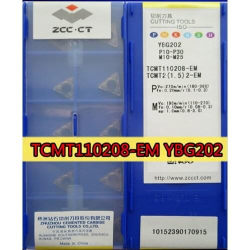 TCMT090204-EM TCMT110204-EM TCMT110208-EM YBG202 100% original Zcc.ct Carbide insert Processing: stainless steel and steel