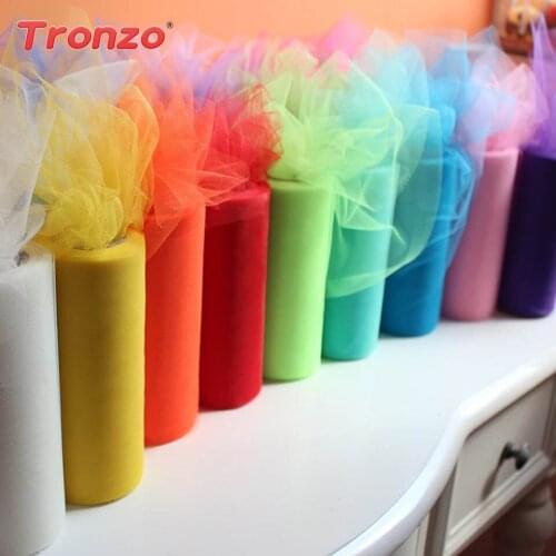 Tronzo Wedding Centerpiece Tulle Roll Decor 15cm 25yards Colorful Fabric Spool Tutu Skirts Baby Shower Birthday Party Supplies