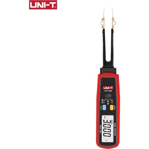 UNI-T UT116A SMD Tester Meter Multimeter Rotable Tweezer Resistance Capacitance LED Diode Continuity Battery Tester