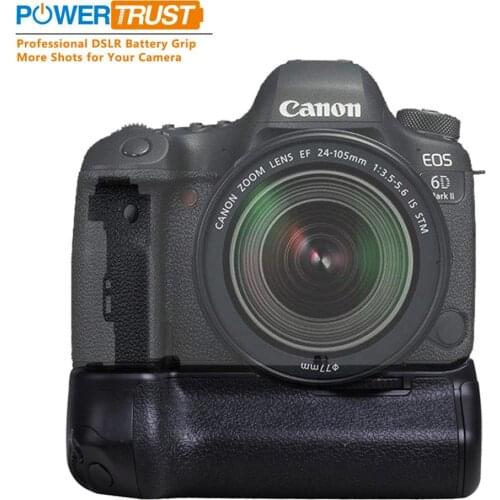 Powertrust Vertical Battery Grip Holder For Canon 6D Mark II 6D2 DSLR Camera replacement BG-E21 work with LP-E6/LP-E6N battery