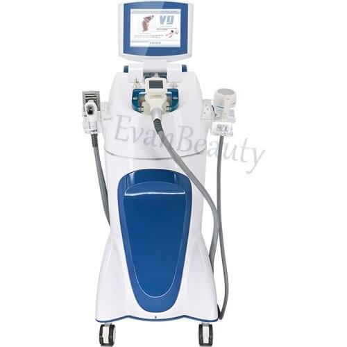 A New Generation Of Vertical 5 In 1 V9 Body Sculpting Vacuum Roller Freezing Slimming And Cellulite Cavitation Slimming Machine