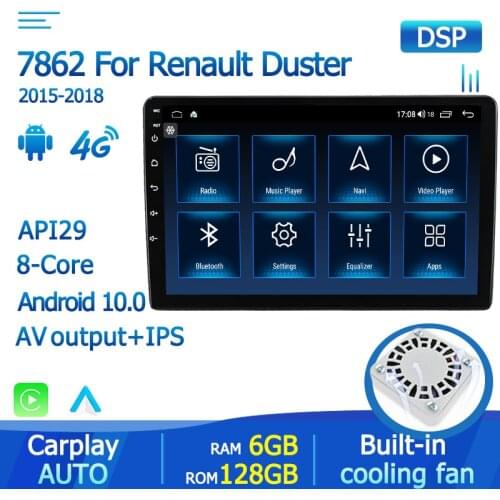 Built-in Carplay Auto DSP Car Radio Multimedia Video Player For Renault Duster Dacia Duster 2015 -2018 Navigation GPS Android 10
