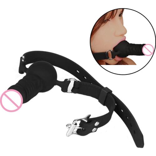 Adult Games Silicone Huge Dildo Mouth Gag Sex Open Mouth Ball Plug Masturbation Oral Penis Gag Sex Toys for Women Sex Bondage
