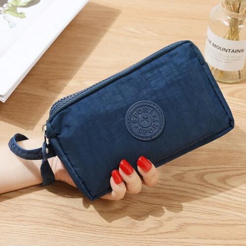3 Zippers Lady Purses Women Wallets Brand Clutch Coin Purse Cards Keys Money Bags Canvas Short Woman Girls Wallet Handbags Purse