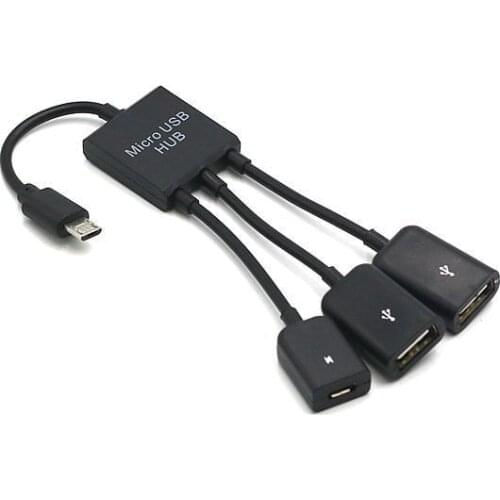 3 In1 Micro USB OTG cable USB Port Game Mouse Keyboard Adapter Cable For Android Tablet Black Mobile Phone Adapters