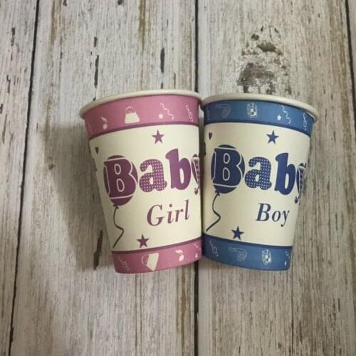 40pcs Baby Girl Disposable Party Tableware Paper Cups for Birthday Baby Shower Children Party Decoration