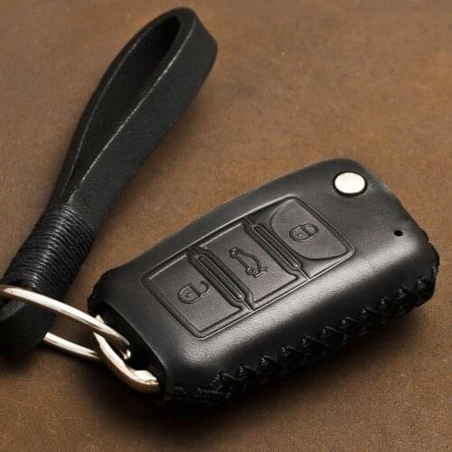 Genuine Leather Car Remote Key Cover Case Skin For Volkswagen For VW Passat Golf Jetta Bora Polo Sagitar Tiguan Car Styling