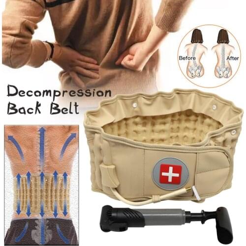Back Decompression Waist Belt Back Massager Back Pain Relief Lumbar Inflatable Traction Belt Air Waist Support Brace