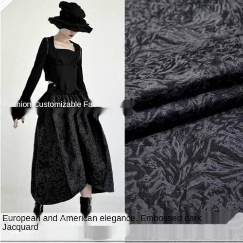 European and American Elegant Dark Yarn -Dyed Jacquard Dress Windbreaker Coat Fashion Fabric Brocade Fabric