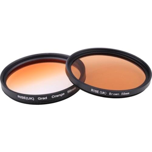 Camera Filter 58mm Full Brown Gradual Brown Lens Filter for Nikon D3100 D3200 D5100 SLR Camera Lens