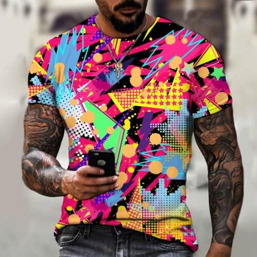 New 2021 Print Tops Men Casual Fashion Oversize T-shirt Short Sleeve O-Neck Streetwear Man Loose Tshirt Summer Clothes