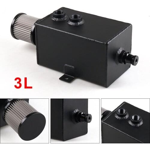 Racing Aluminum 3L Universal Oil Catch Can Tank With Breather & Drain Tap 3LT Baffled