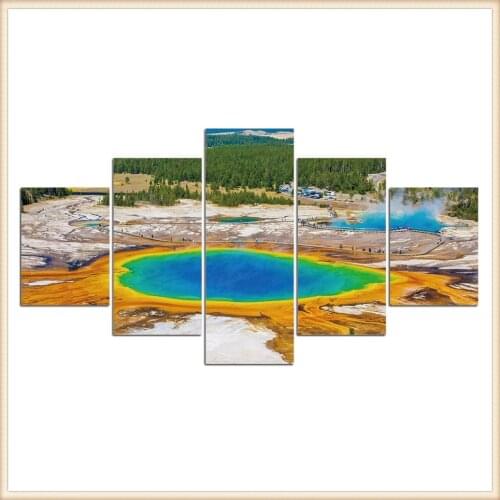 HD 5 Pieces Scenic Snow-capped and Lakes Pictures Posters Wall Art Home Decor for Living Room Painting Wall Art Anime Poster