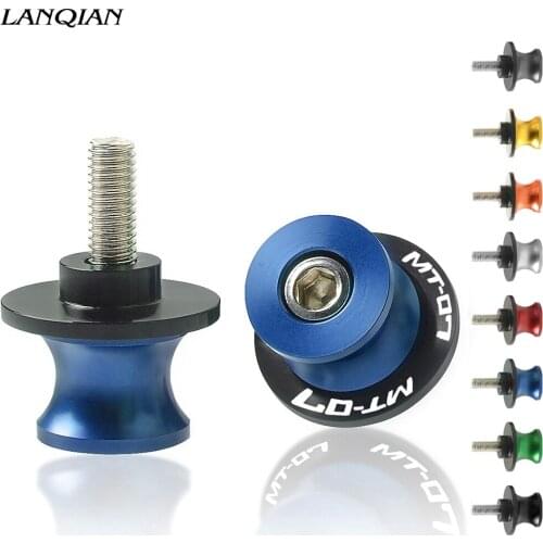 Motorcycle 6MM Aluminum Swingarm Spools Slider Motorbike Parts Swing Stand Screw Arm Drop Sliders For Yamaha MT-07 MT07 MT 07
