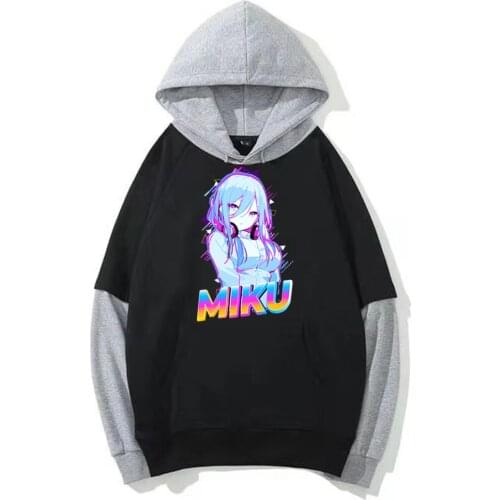 The Quintessential Quintuplets Hoodies Street Style Nakano Miku Hooded Streetswear Sweatshir Personlity Fake Two Hoodie FASHON