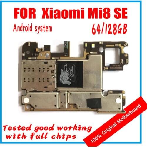 64G 128G Original Unlock Mainboard For Xiaomi Mi8 SE Mi 8 SE MI 8SE Motherboard Circuits Logic Main Board Full Chips Flex Cable