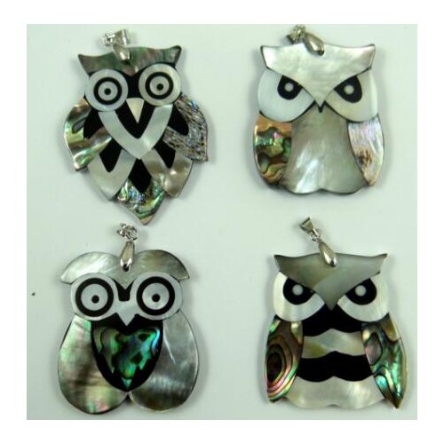 Natural Quartz crystal Abalone Shell Owl Charms Pendant necklace for women For diy Jewelry making necklace Accessories