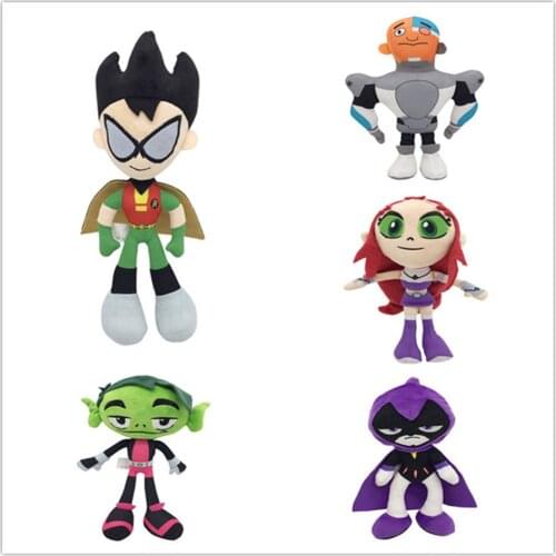 25cm TITANS GO! Robin Beast Boy Cyborg Raven Plush Toy Soft Stuffed Movie Collectible Christmas Gift Plush Toy
