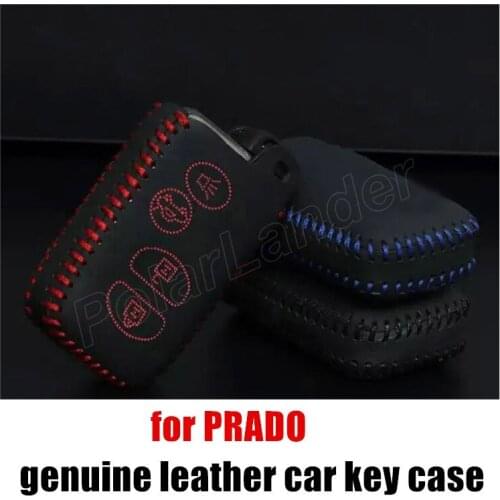 Only Red best gift car key case cover Genuine quality leather sewing by Hand fit for TOYOTA OLD CAMRY CROWN REIZ PRADO