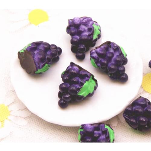 Grape fruit 10PCS 3D Resin Flatback Cabochon Miniature food Art Supply Decoration Charm Craft