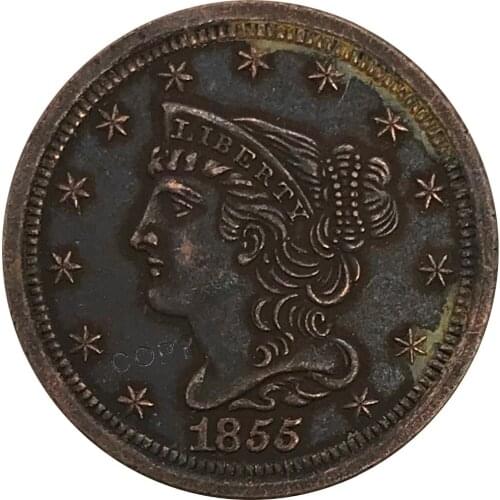 1855 United States of America Dollar Half Cent Collectibles Red Copper Copy Coin
