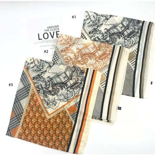 2021 Fashion Bohemian Style Printed Cotton Viscose Scarf Shawls Wraps Hijabs 3Colors 10pcs/lot