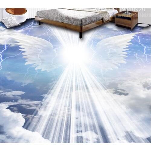3D Flooring angel wings cloud Wallpaper 3D Floor Stickers Waterproof Self-adhesive PVC Wallpaper